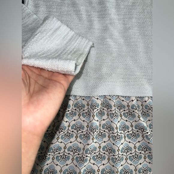 LOFT Light Blue Ruffled Collar Round Neck Long Sleeve Knit Top Size Small EUC - Picture 3 of 8